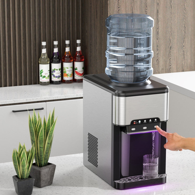 3-in-1 Water Cooler Dispenser with Ice Maker & Temp Settings