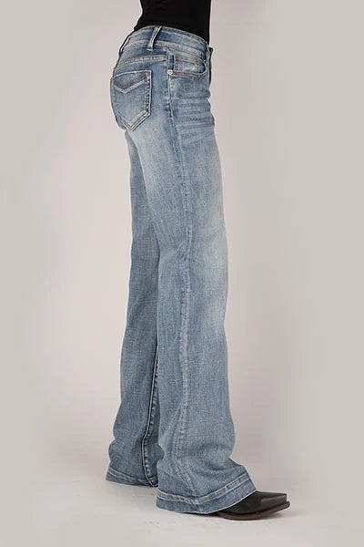Stetson 214 Trouser Fit V Pocket (Light Wash) - Women's Jeans