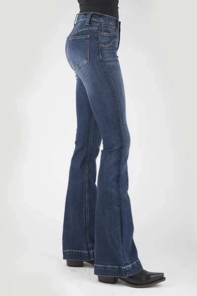 Stetson 921 High Waist Flare Fit (Dark Wash) - Women's Jeans