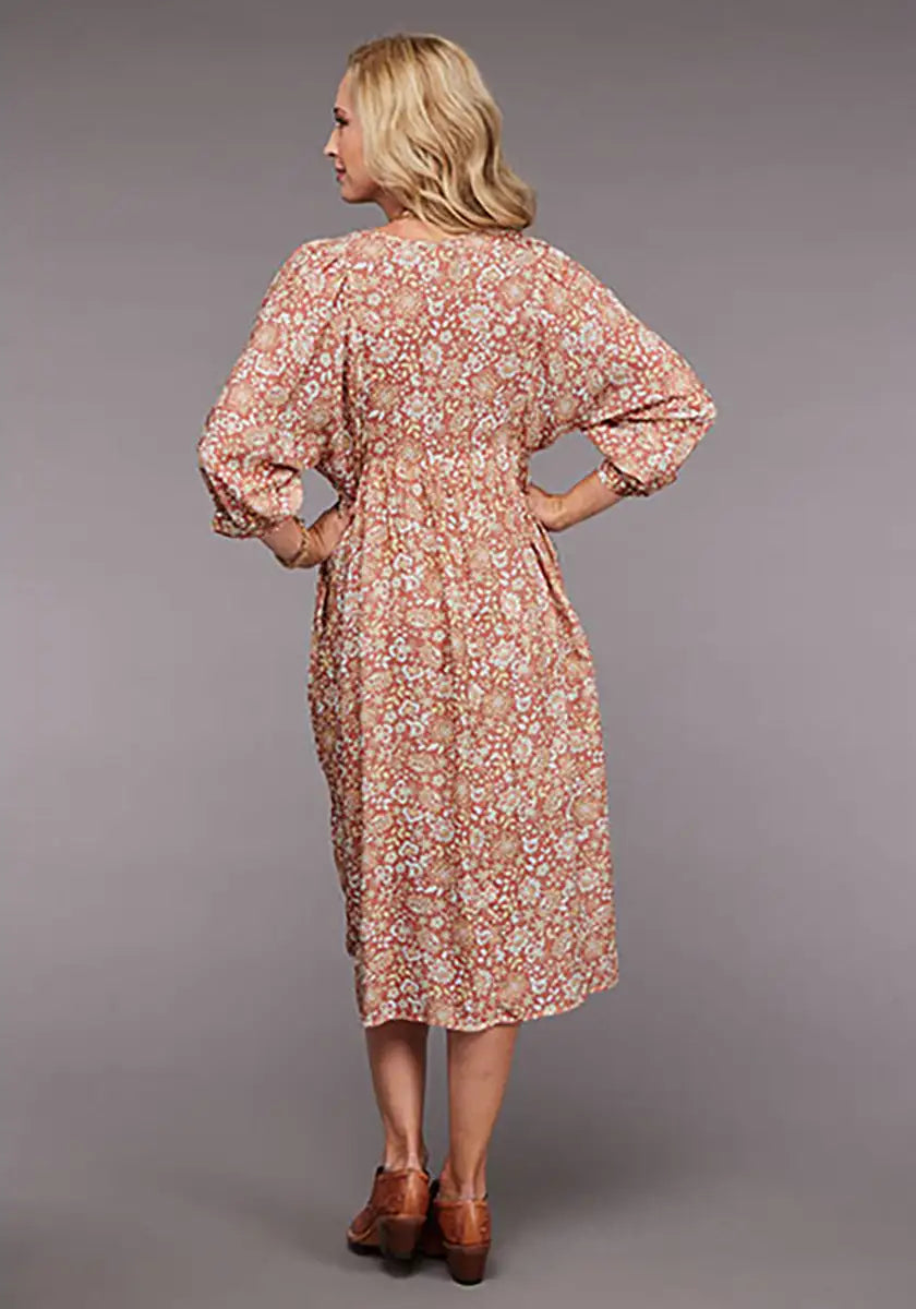 Stetson Sunset Floral Dress (Pink) - Women's Long Dress