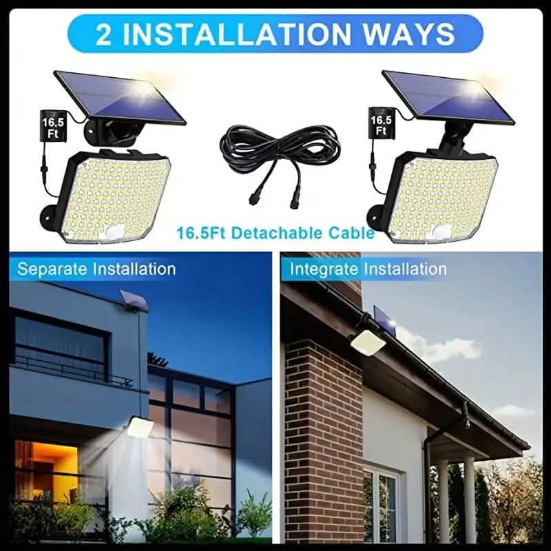 118 LED Solar Motion Sensor Flood Lights with Remote Control