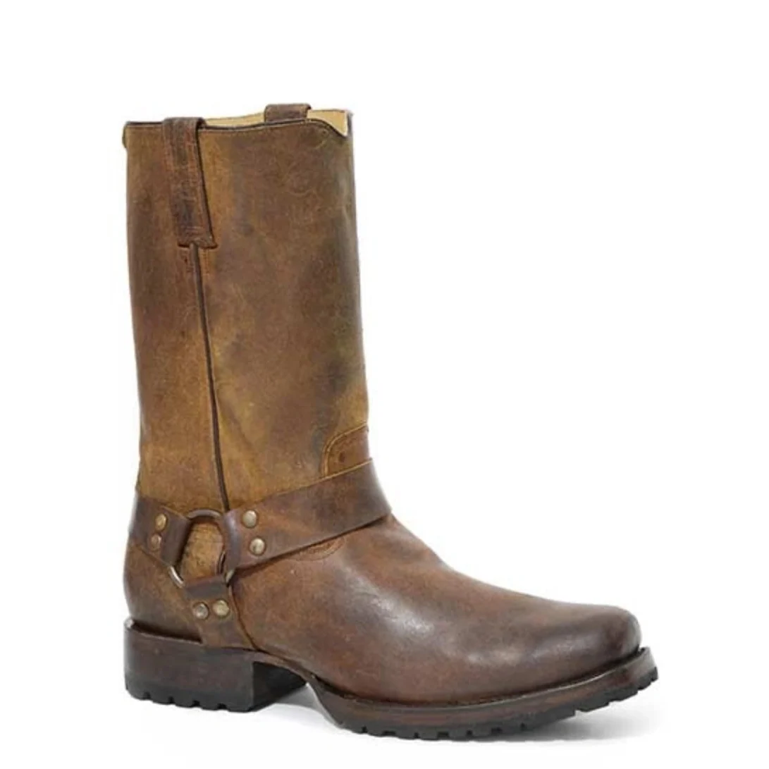 Stetson Heritage Harness (Brown) - Men's Biker Boot