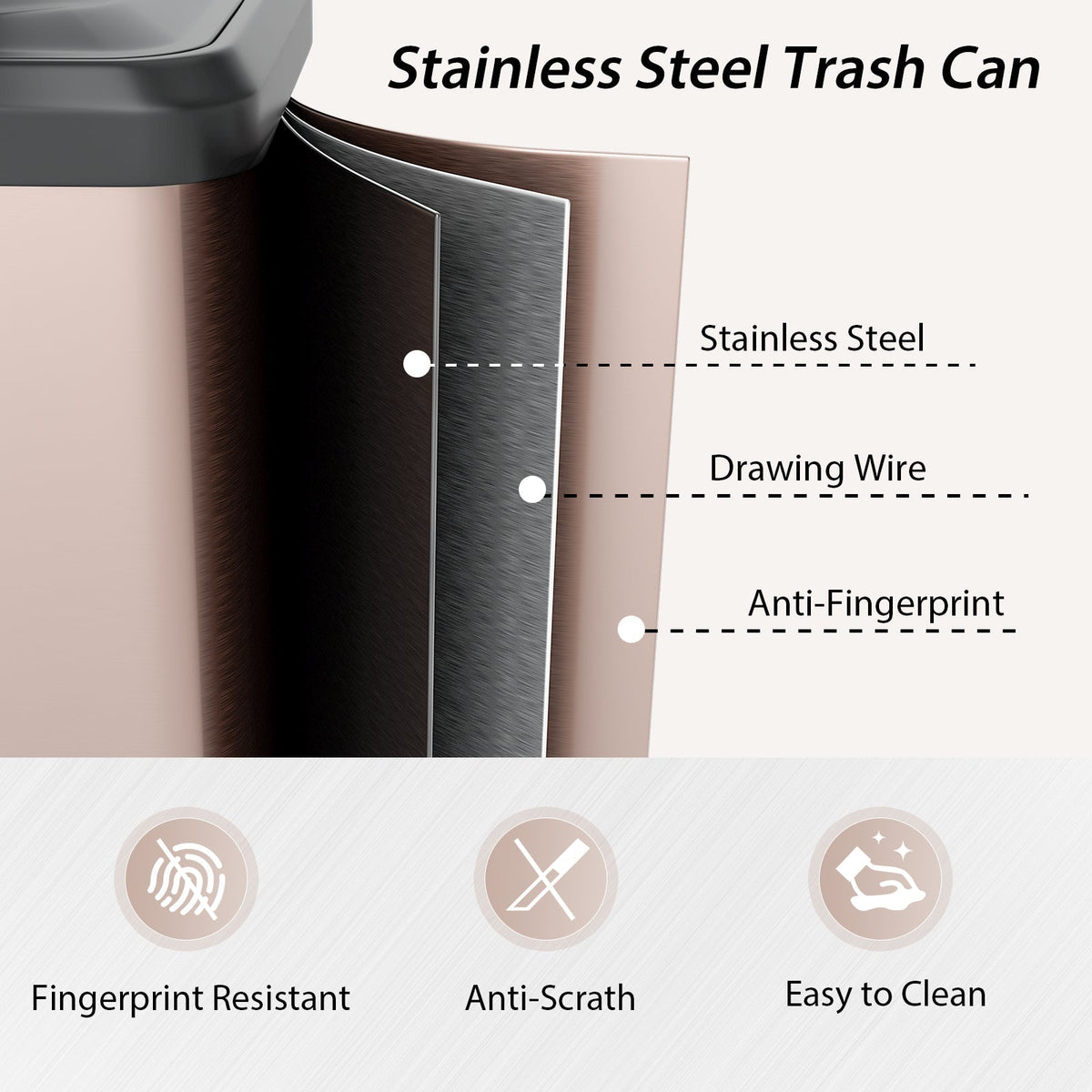 13.2 Gallon Step Trash Can with Soft Close Lid and Deodorizer Compartment