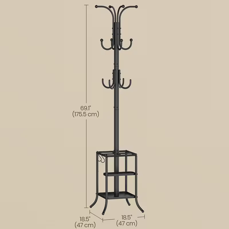 Freestanding Coat Rack Stand with Umbrella Storage Base