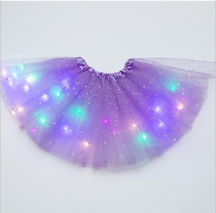 Magical & Luminous LED Princess Halloween Tutu Skirt Sequins Shiny Skirt