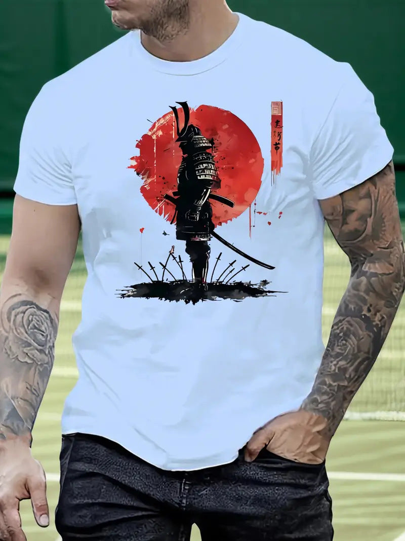 Color-Block Fashion 3D-Printed Summer Mens T-Shirt