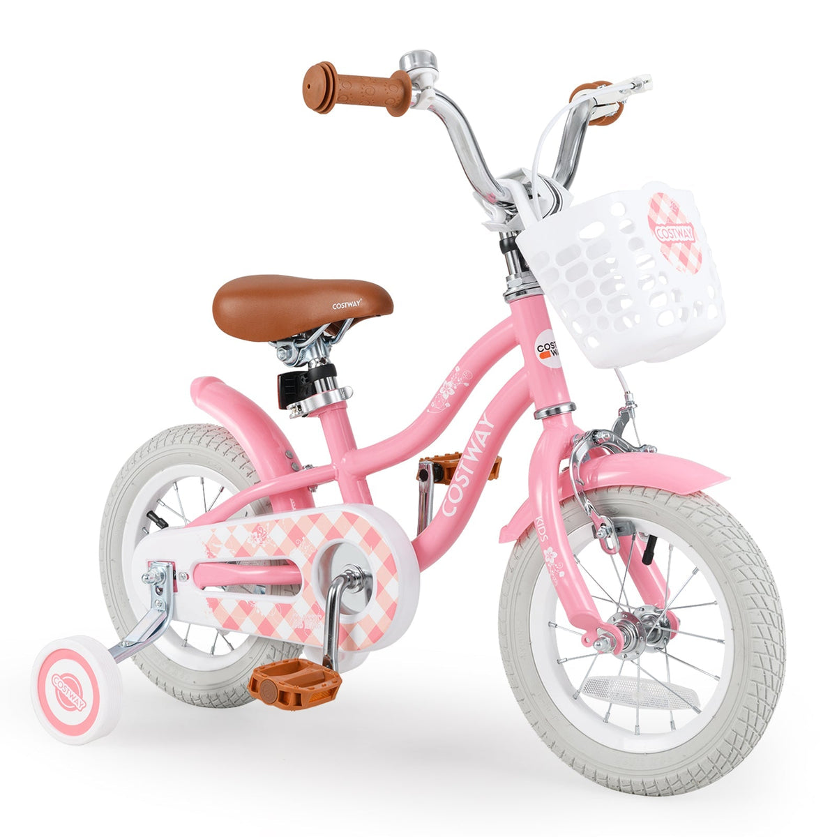 14 Inch Kids Bike with Training Wheels and Basket for Boys Girls 3-5 Years Old-14 inches