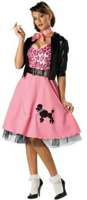 50's Bad Girl Poodle Skirt Deluxe Adult Costume Size Medium