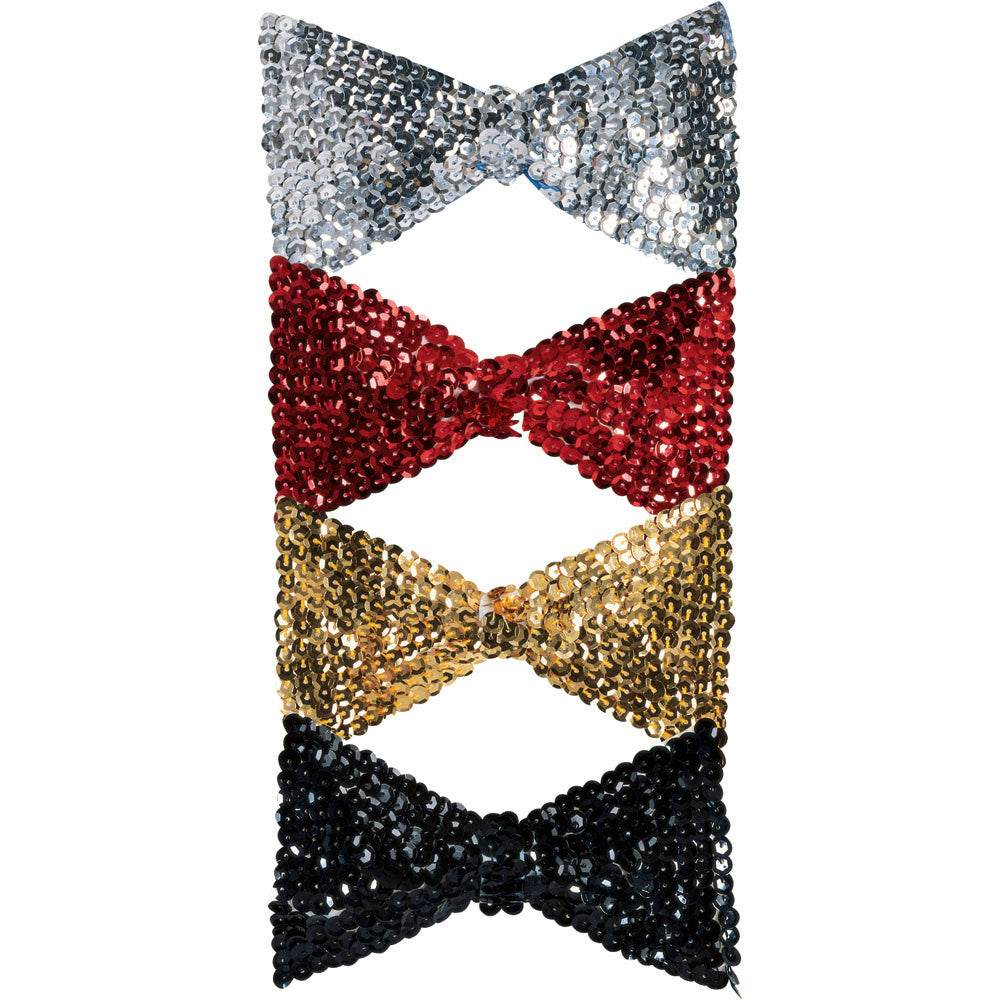 Rubies Silver White Sequin Bowtie