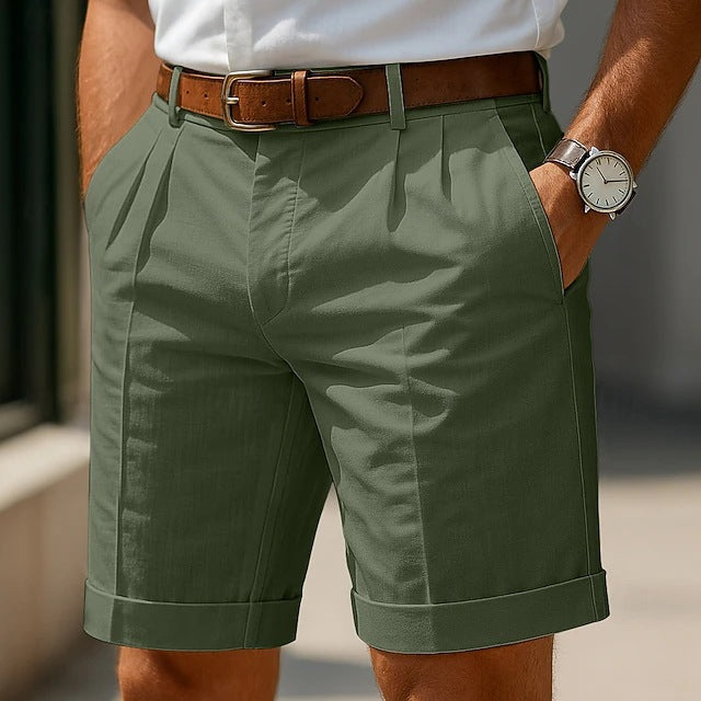 Men's Straight Leg Shorts With Pockets Casual Dress Pants Loose Fit Summer Bottoms For Daily Wear Clothing