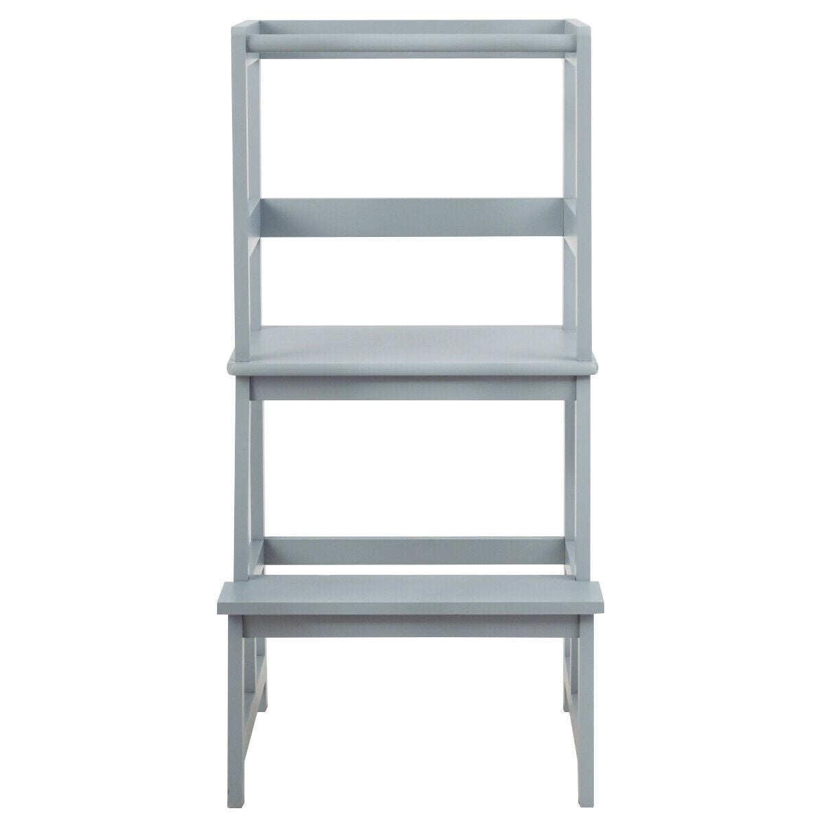 Kids Wooden Kitchen Step Stool with Safety Rail