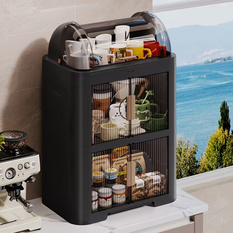 15.4-Inch Foldable Plastic Storage Box with Lid Multi-Purpose Organizer