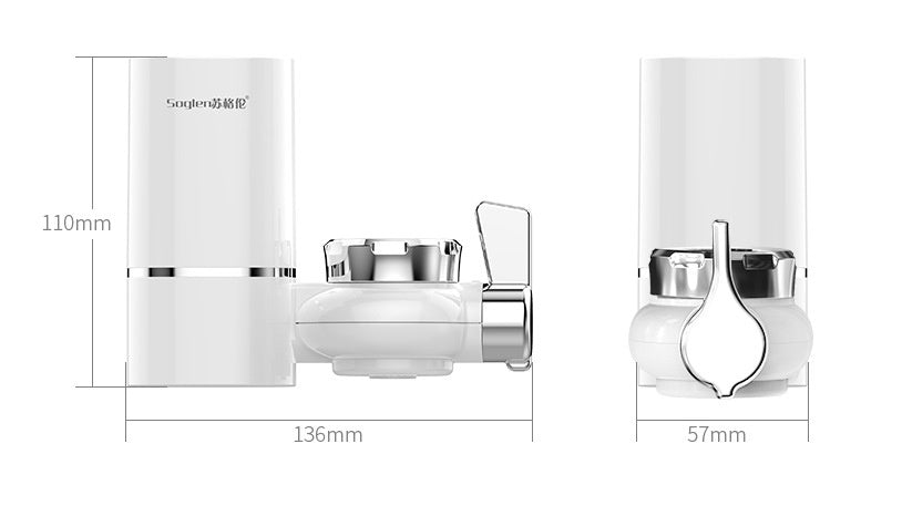 Ceramic Faucet Water Filter – Tap-Mounted Kitchen Sink Filter with Washable Ceramic Core