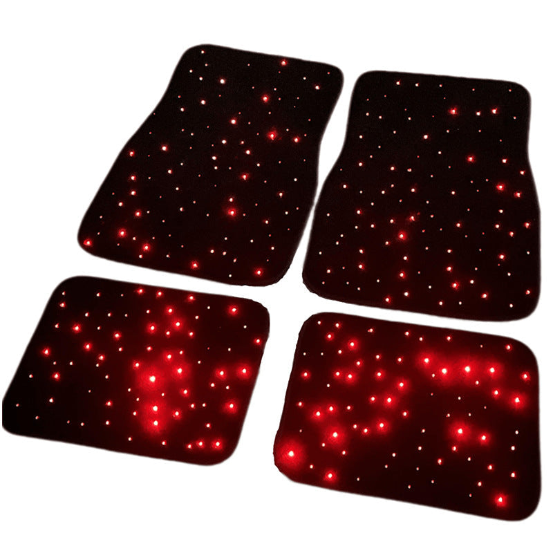 Baby's Breath Shaped Fiber Optic Light Car Foot Mat