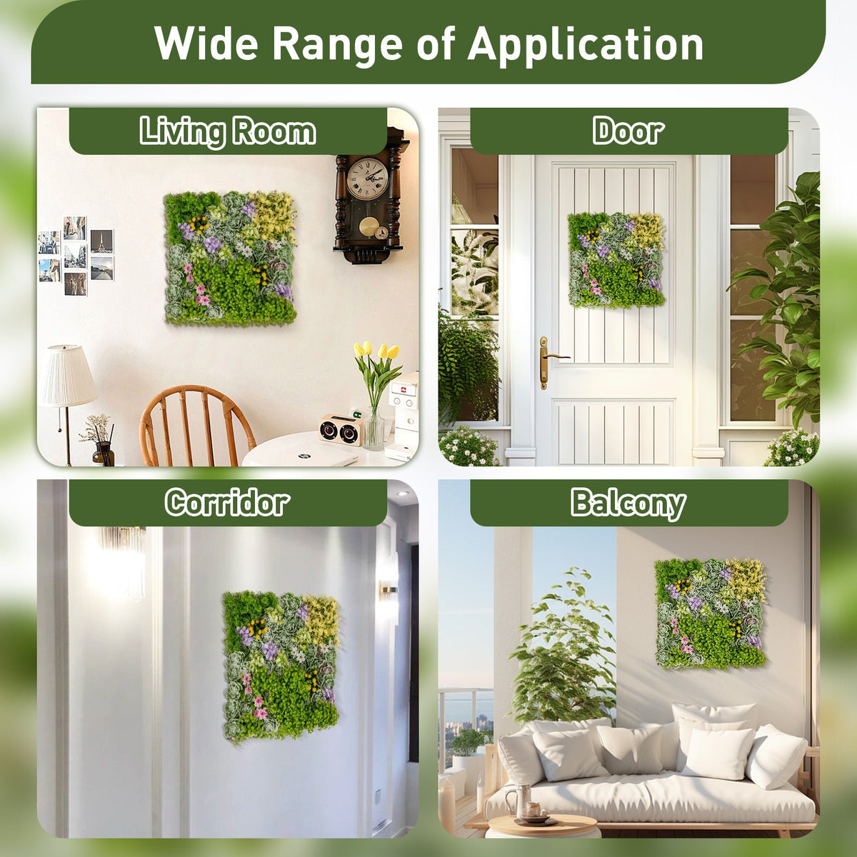 20" x 20" 3D Hanging Succulents with 10 Types of Mixed Faux Plants for Balcony Home