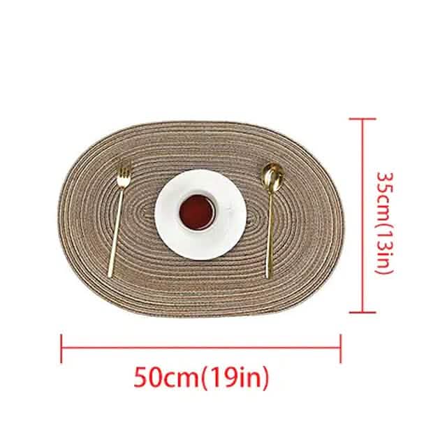 4-Pack: Cotton Oval Dining Mat