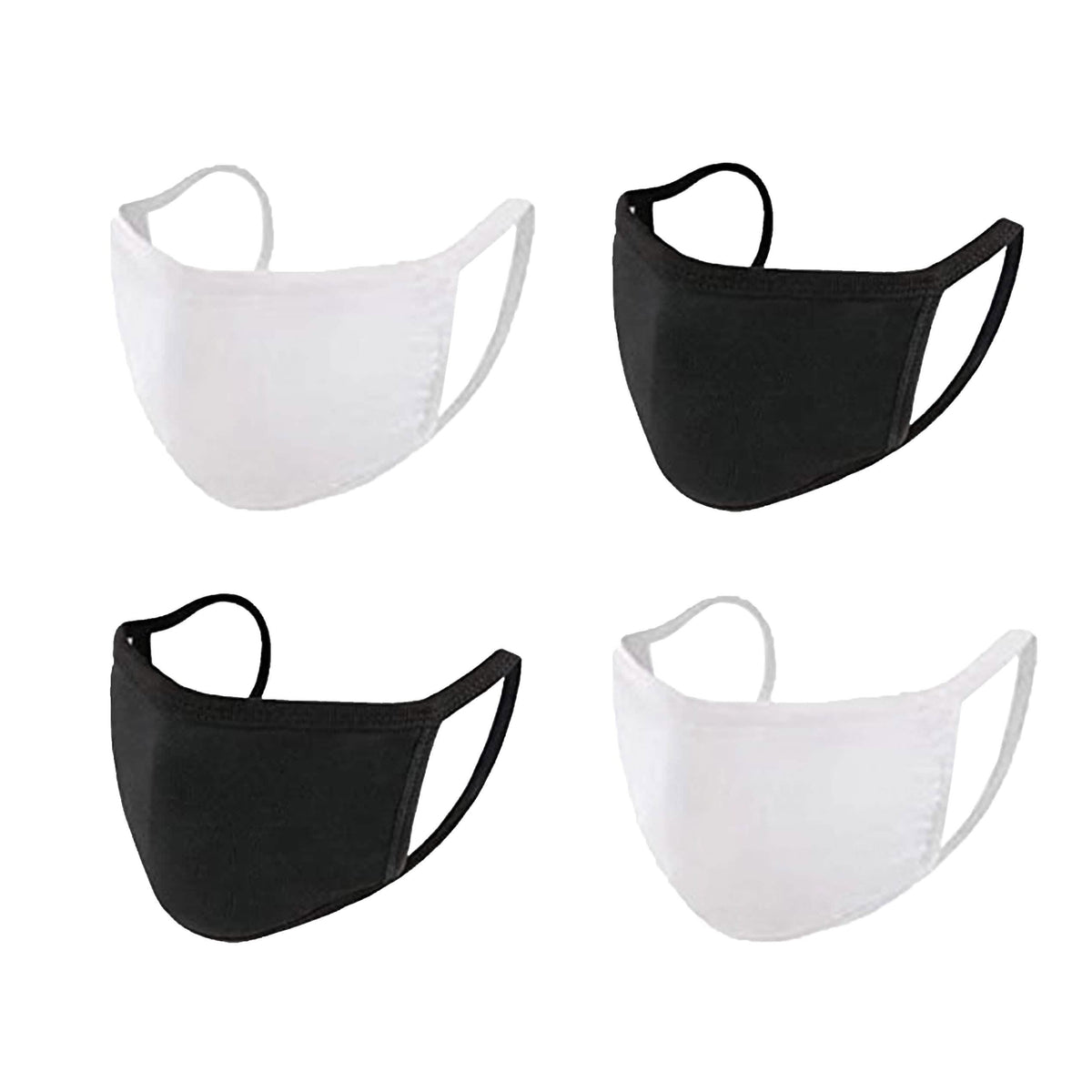 4-Pack: Washable & Reusable 2-Ply Cotton Fabric Reversible Face Mask