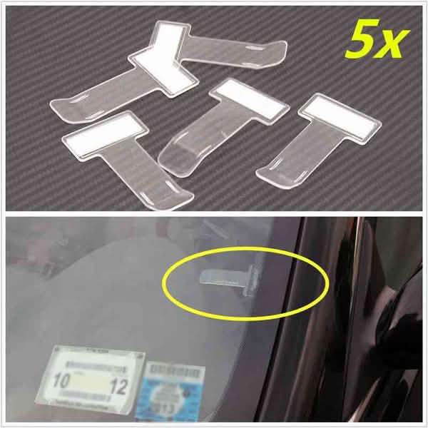 Paquete de 5: Clip Adhesivo para Tickets de Estacionamiento de Vehículos
