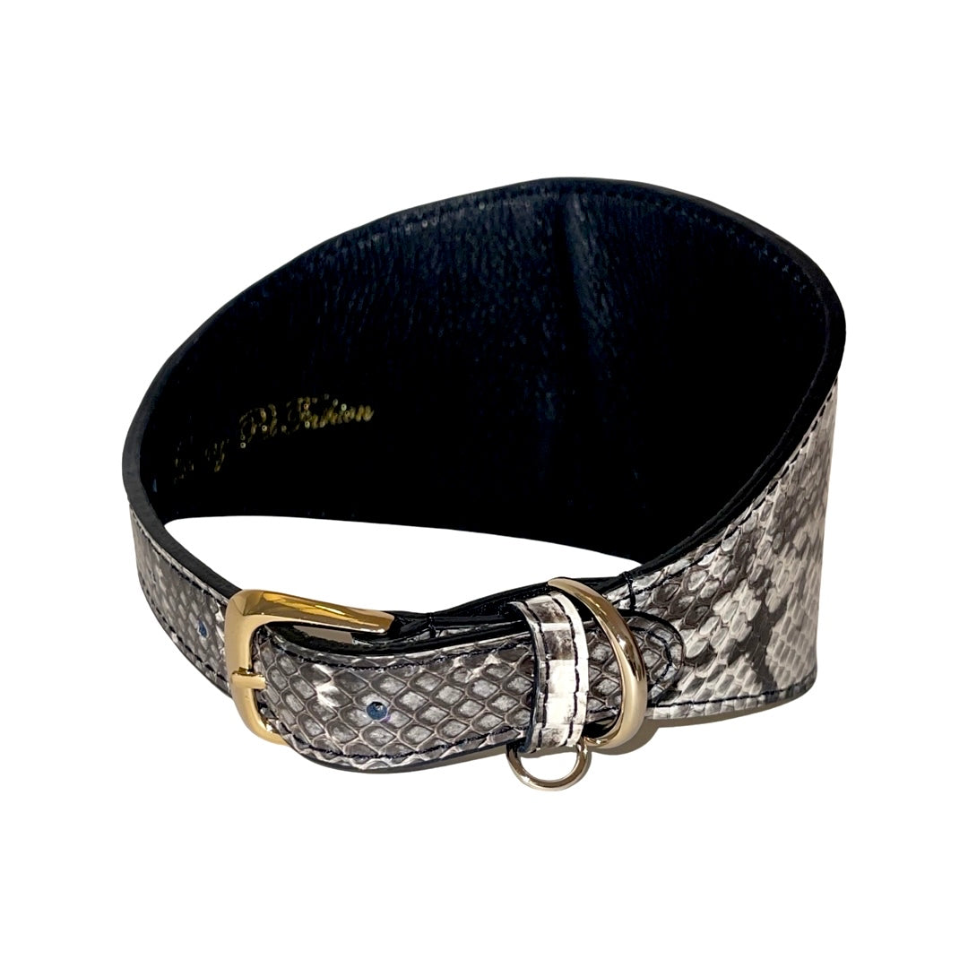 White & Black 4” Wide Snake Collar
