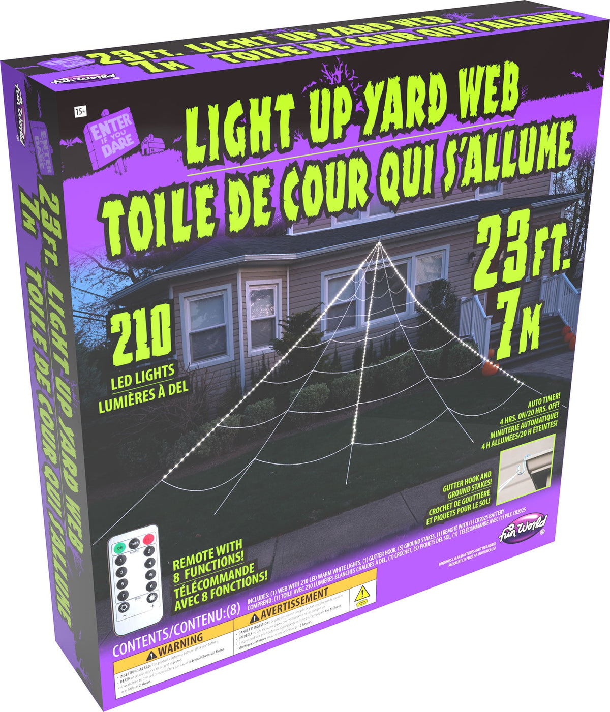 Light Up 24 Foot Mega Yard Spider Web Halloween Decoration