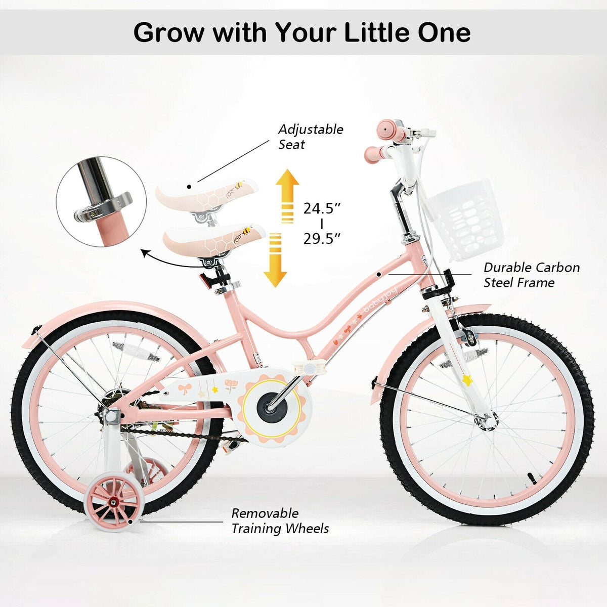 18 Inch Kids Adjustable Bike