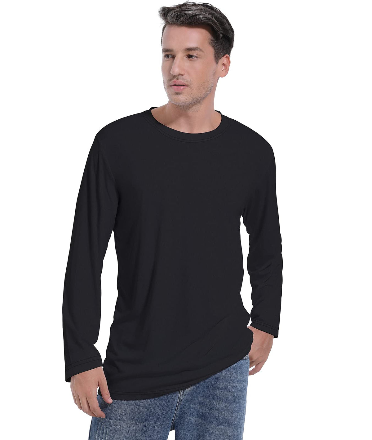Camiseta deportiva de manga larga Dri-Tek de secado rápido, talla grande y alta (Big&Tall), color gris hierro, talla LT