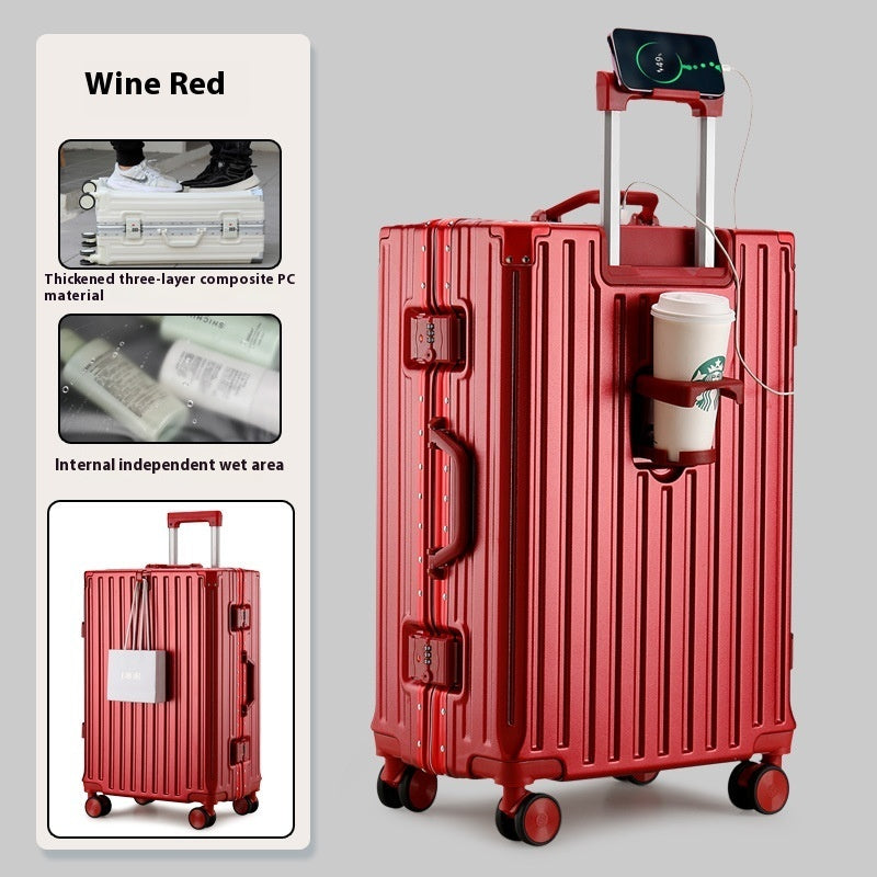 Large Capacity Travel Aluminum Frame Password Luggage