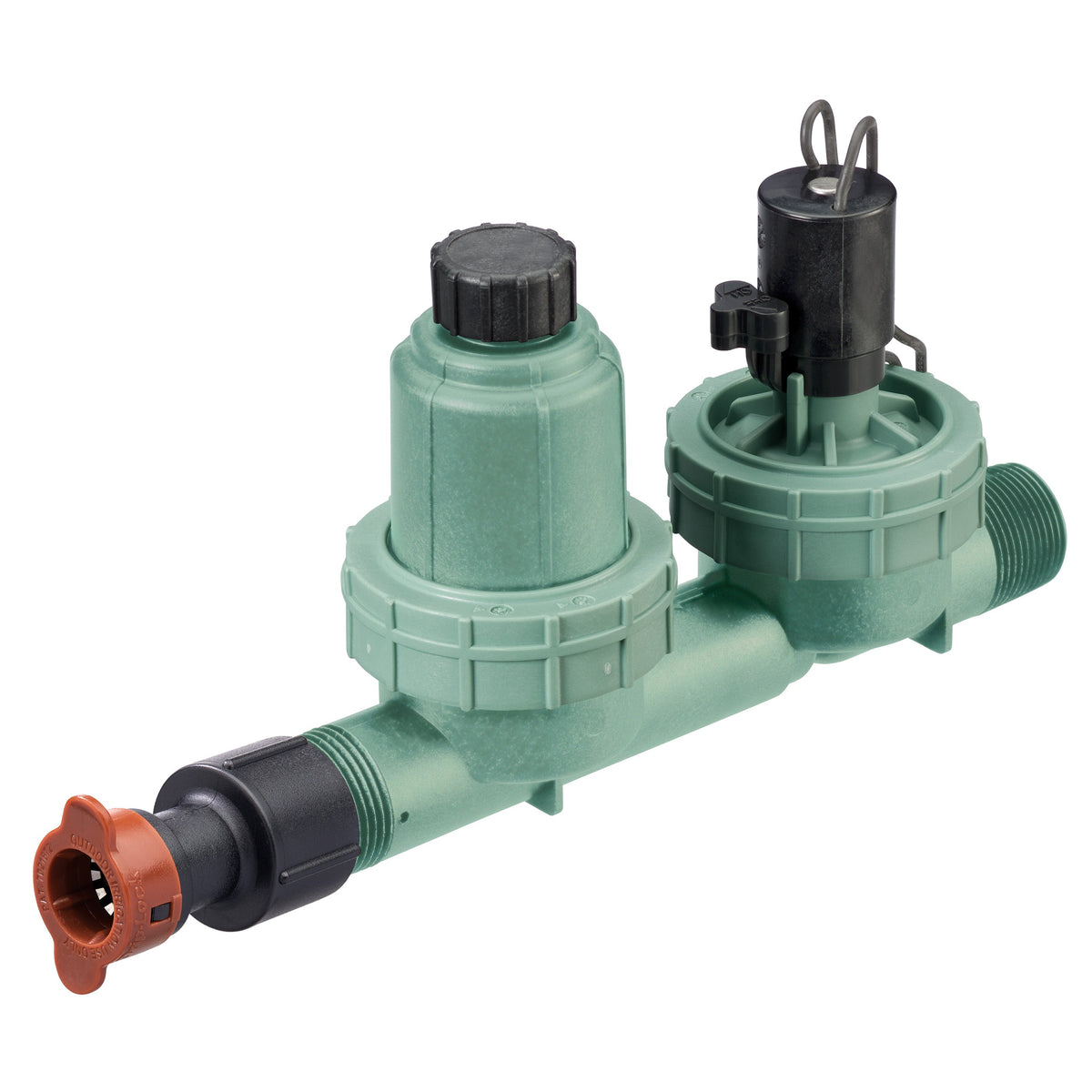 1-in. MPT 4-in-1 Drip Sprinkler Valve, Filter, Pressure Regulator, and Drip Irrigation Tubing Adapter