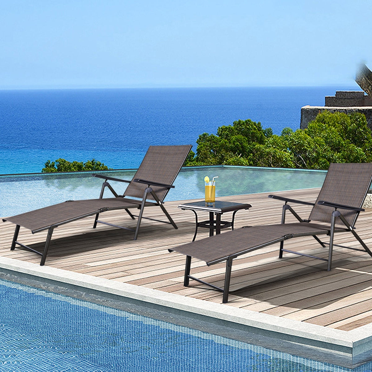 Adjustable Chaise Lounge Chair with 5 Reclining Positions