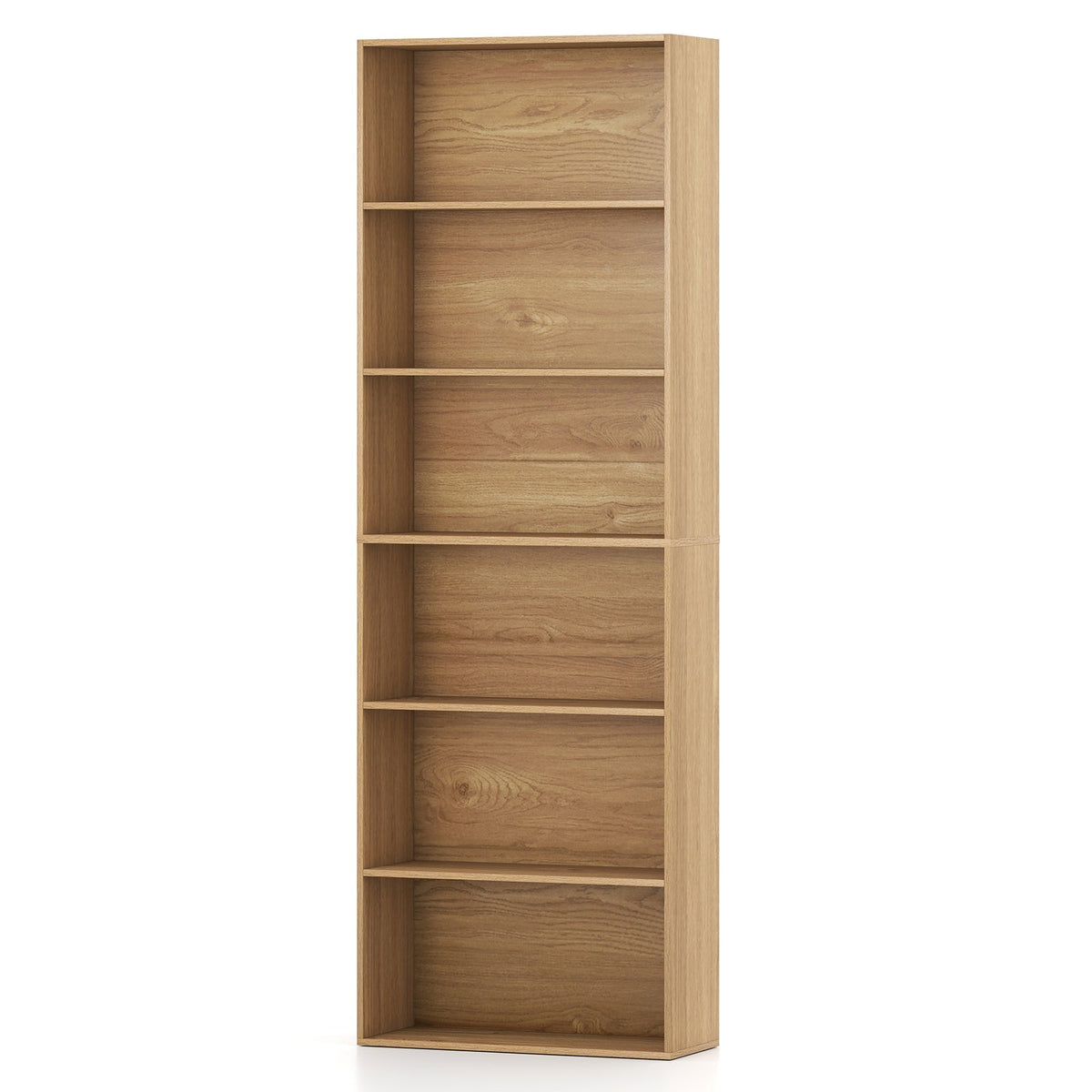 6-Tier Bookcase with 6 Open Shelves and Anti-Toppling Kits