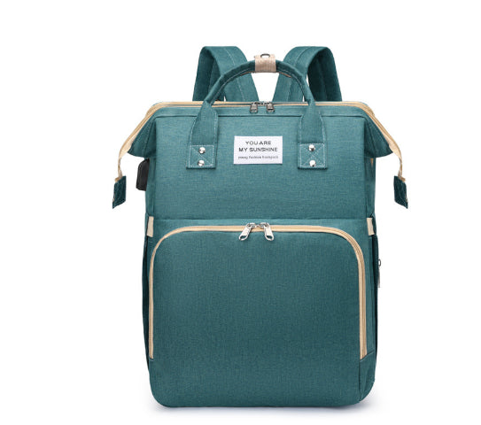 New Foldable Sleeping Mommy Bag Multifunctional Mother and Baby Bag Mom Bag Milk Bottle Backpack Diaper Backpack