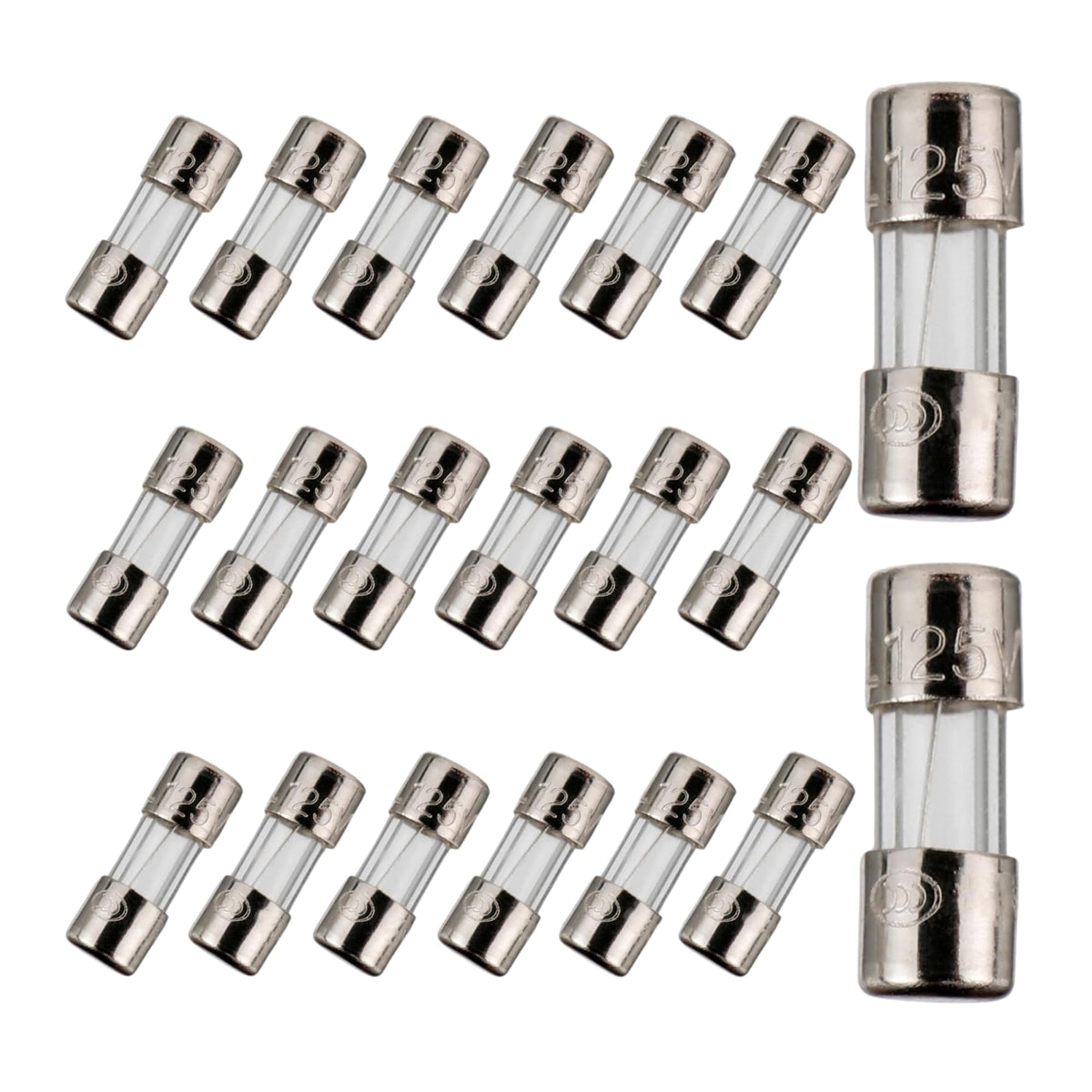 Fusibles de repuesto de vidrio para series de luces navideñas mini TWI, 3A, 110V, 125V, 20 unidades
