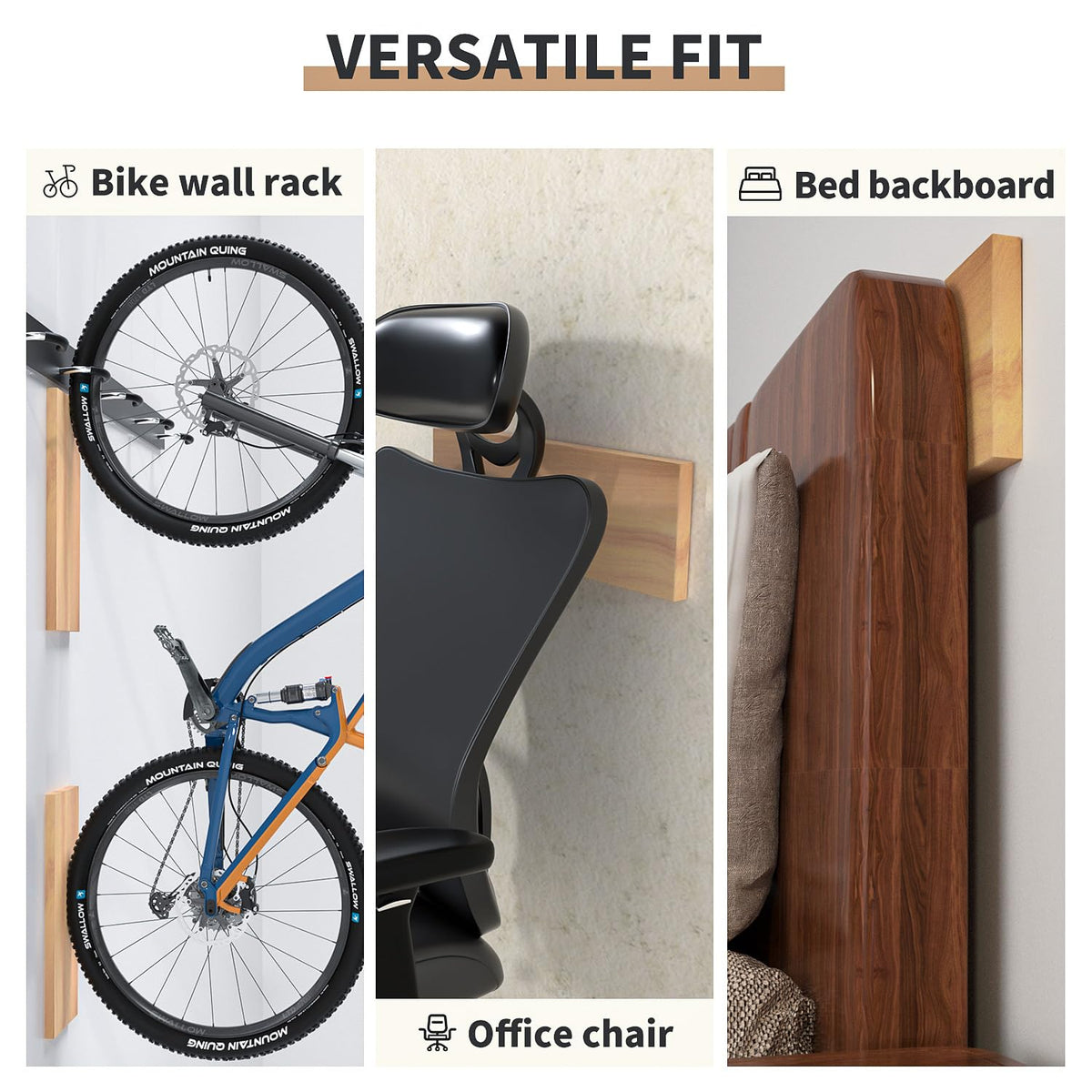 AMPULLA GWP02S Protector de pared de garaje con diseño de grano de madera para puertas de coche, paquete de 2