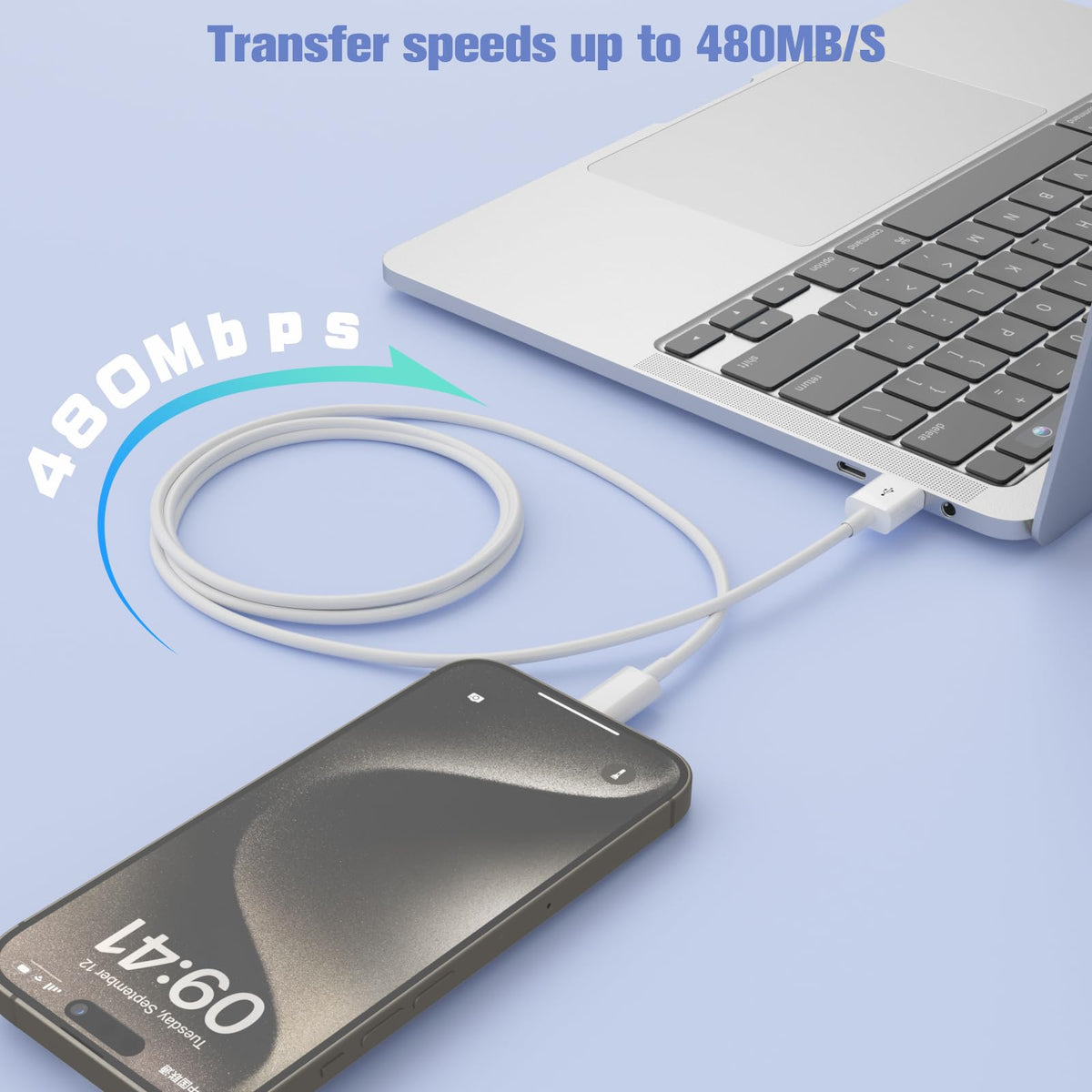 Cable USB A a USB C Eettvekd para CarPlay, compatible con iPhone 16/15 Pro Max y iPad, 3 pies