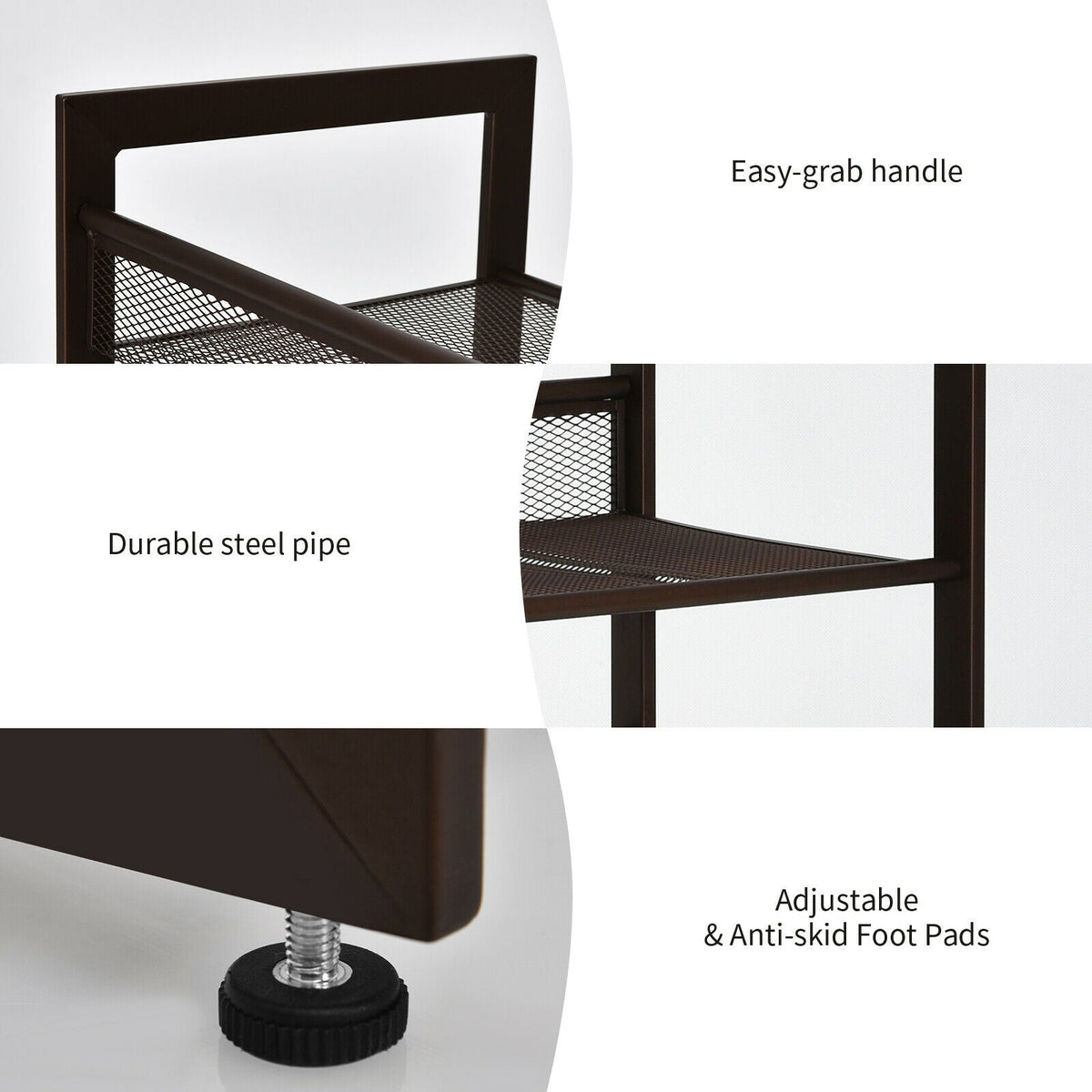 2/3/4 Tiers Flat and Slant Metal Shoe Rack for Entryway Hallway-2-Tier