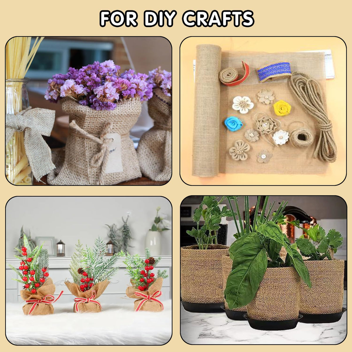 Protectores de yute natural para árboles Medoore, 7.8"x9.8', 4 rollos