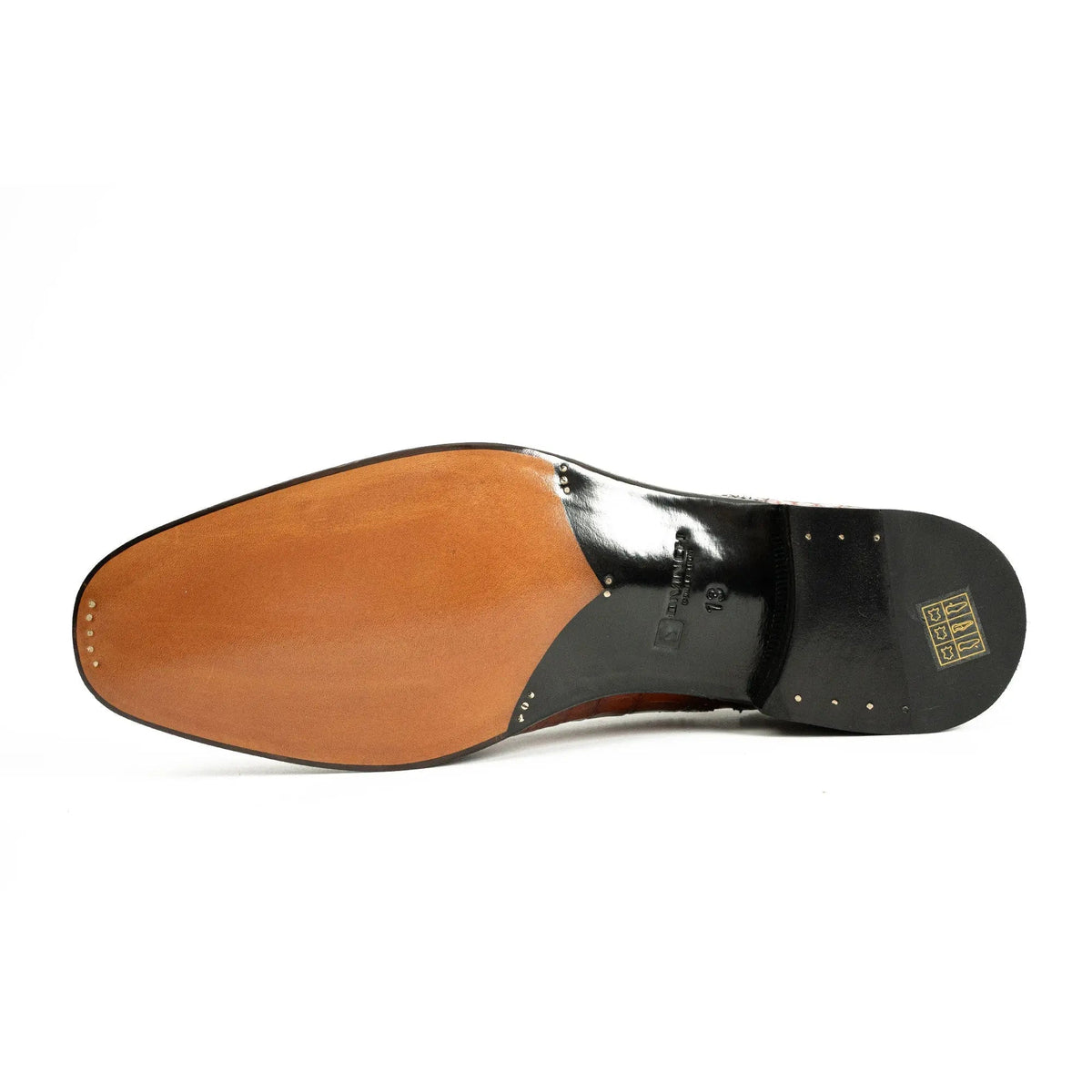 Cognac Crocodile Leather Cap-Toe Oxford Shoes