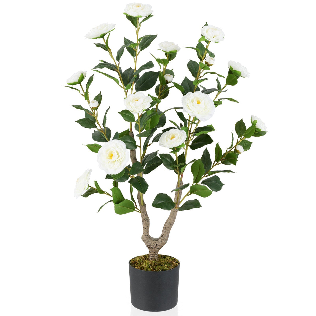 36 Inch Artificial Camellia Tree with Blooming Flower 1 Pack