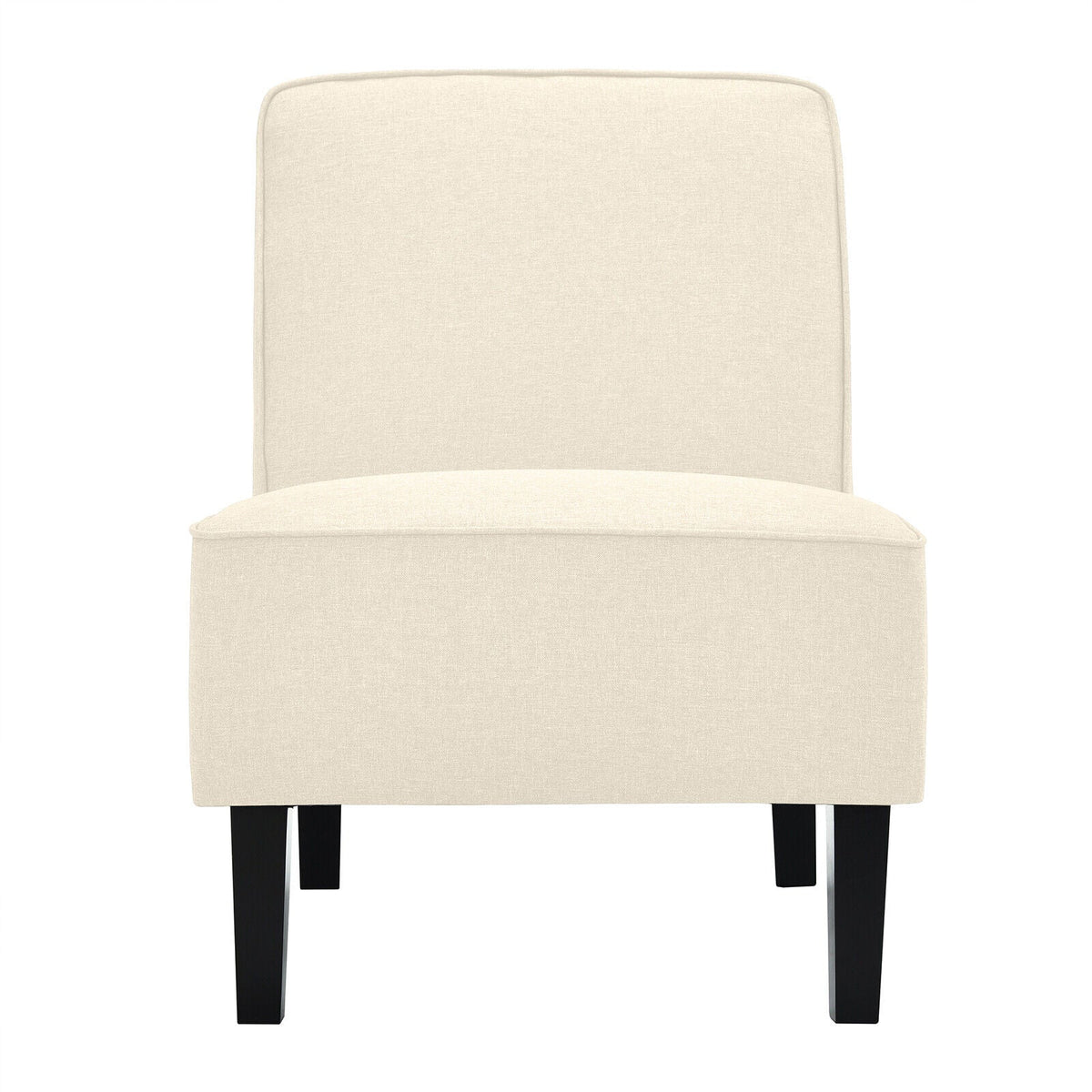Modern Armless Accent Sofa Chair with Rubber Wood Legs