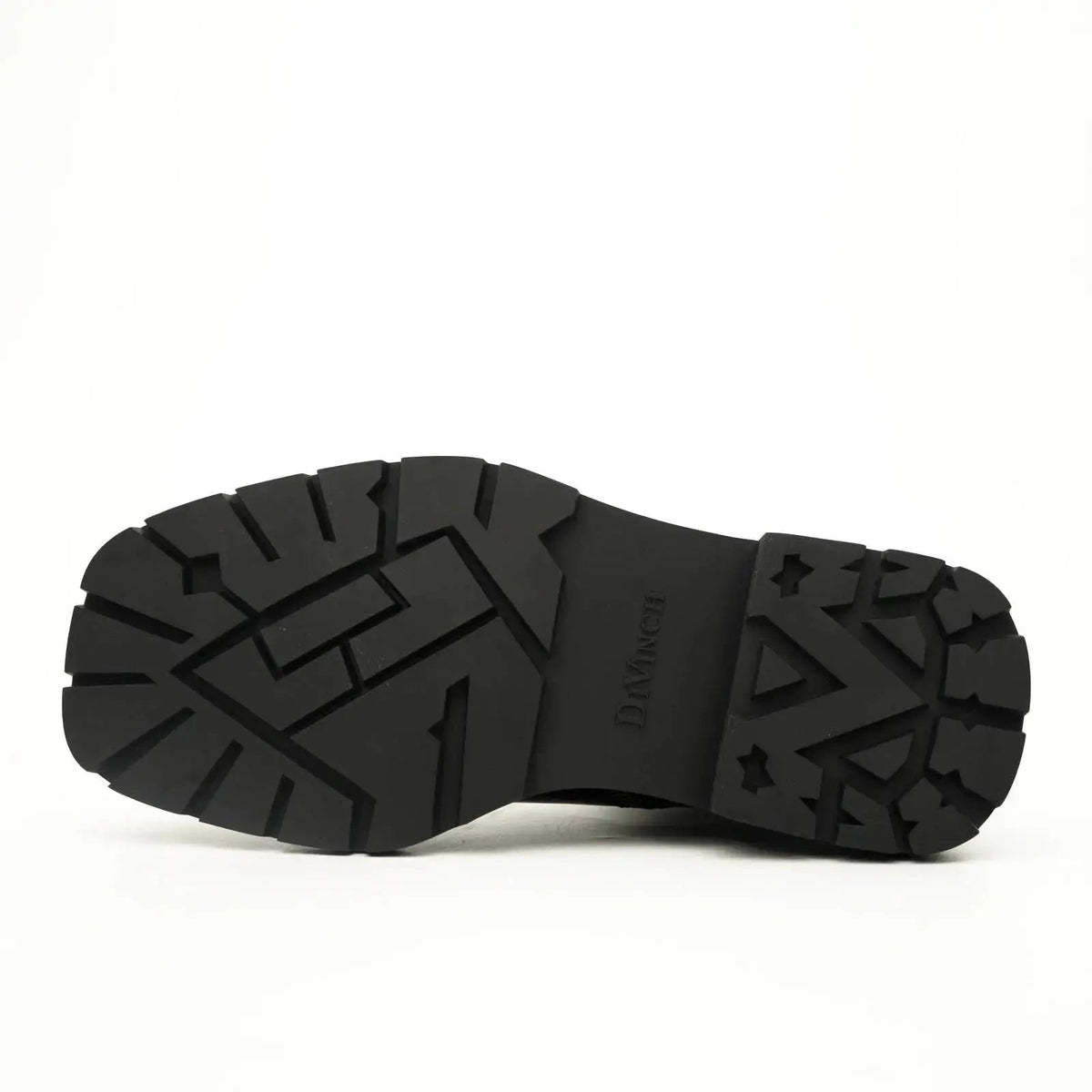 Black Leather Buckle Ankle Boots with Black Lug Sole