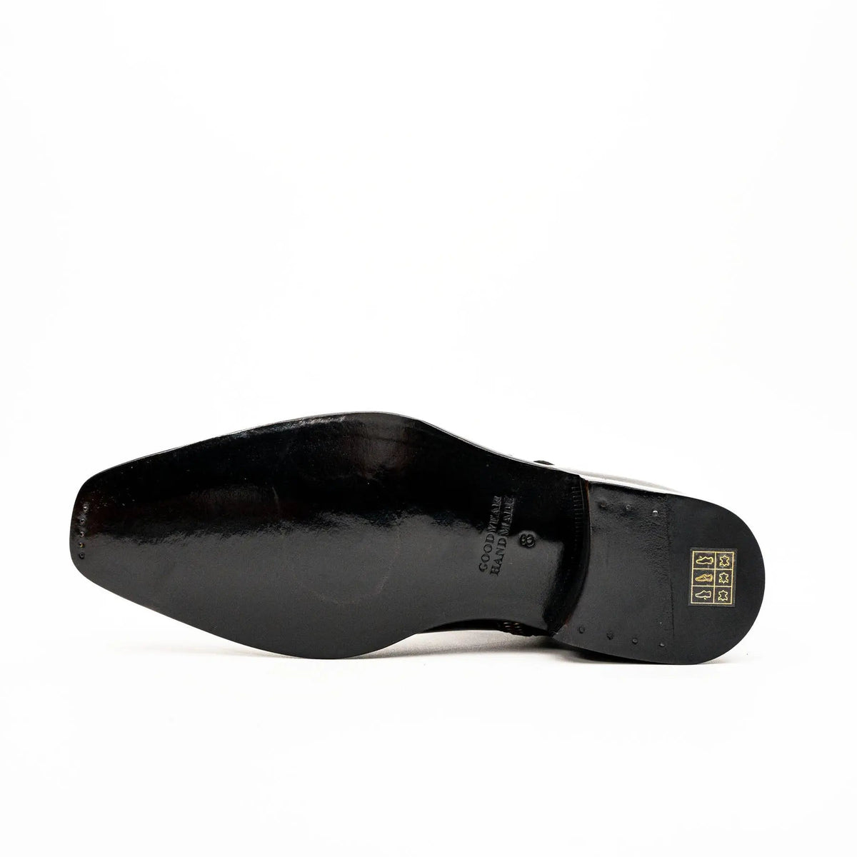 Black Square-Toe Calf Leather Buckle Ankle Boots