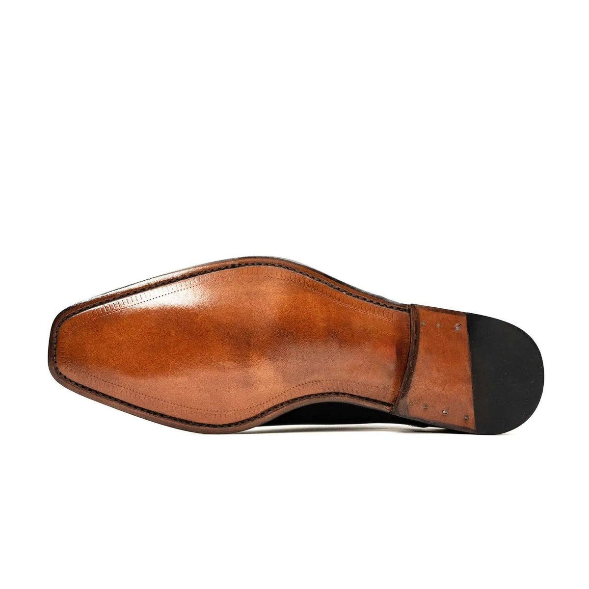 Black Square-Toe Calf Leather Derby Shoes