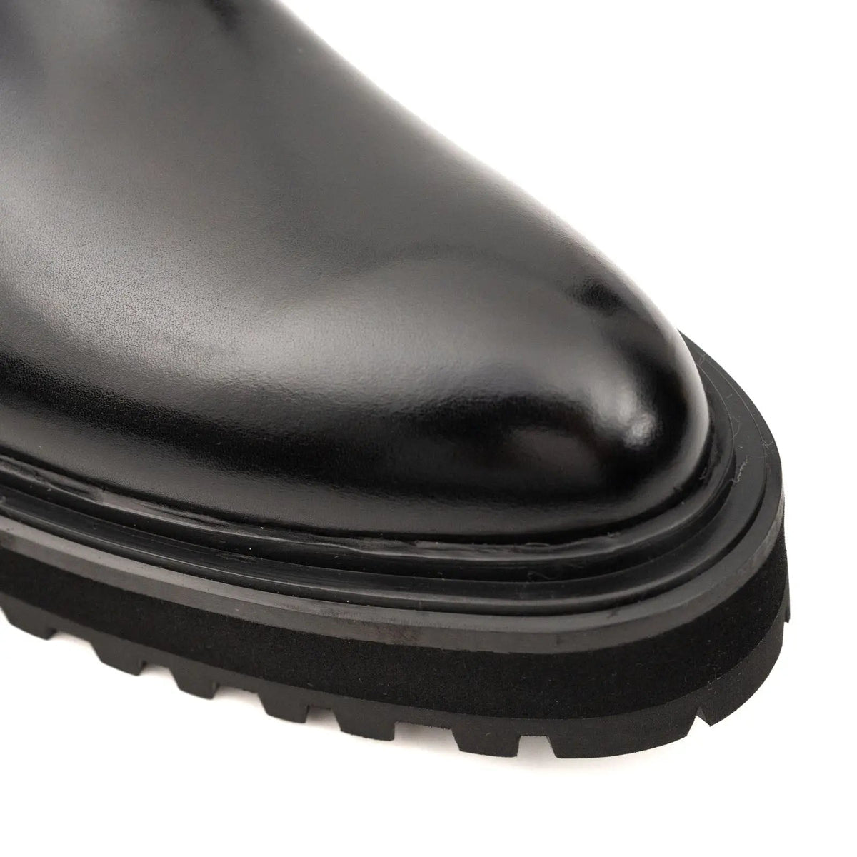 Black Calf Leather Chelsea Boots