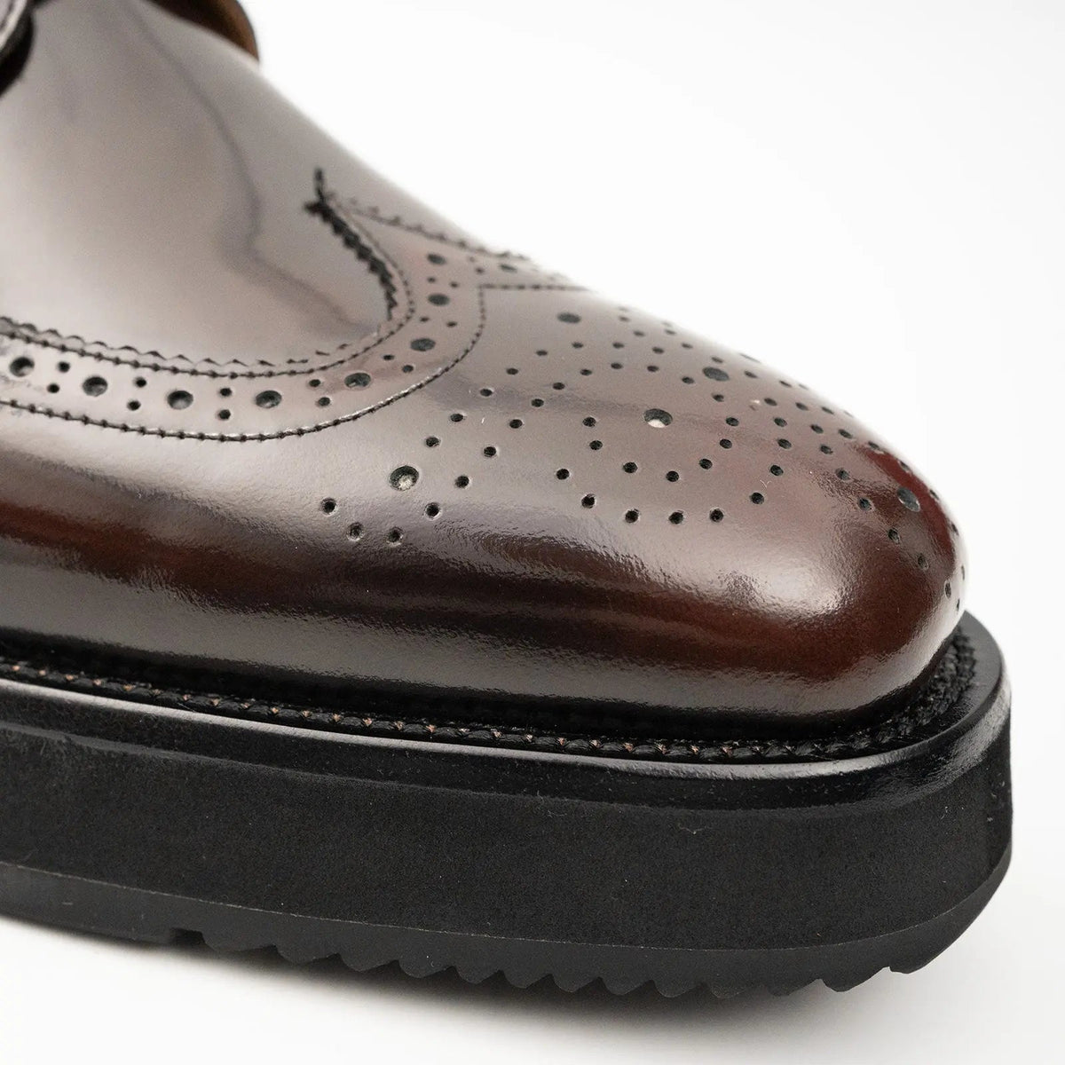 Dark Brown Wingtip Calf Leather Derby Shoes