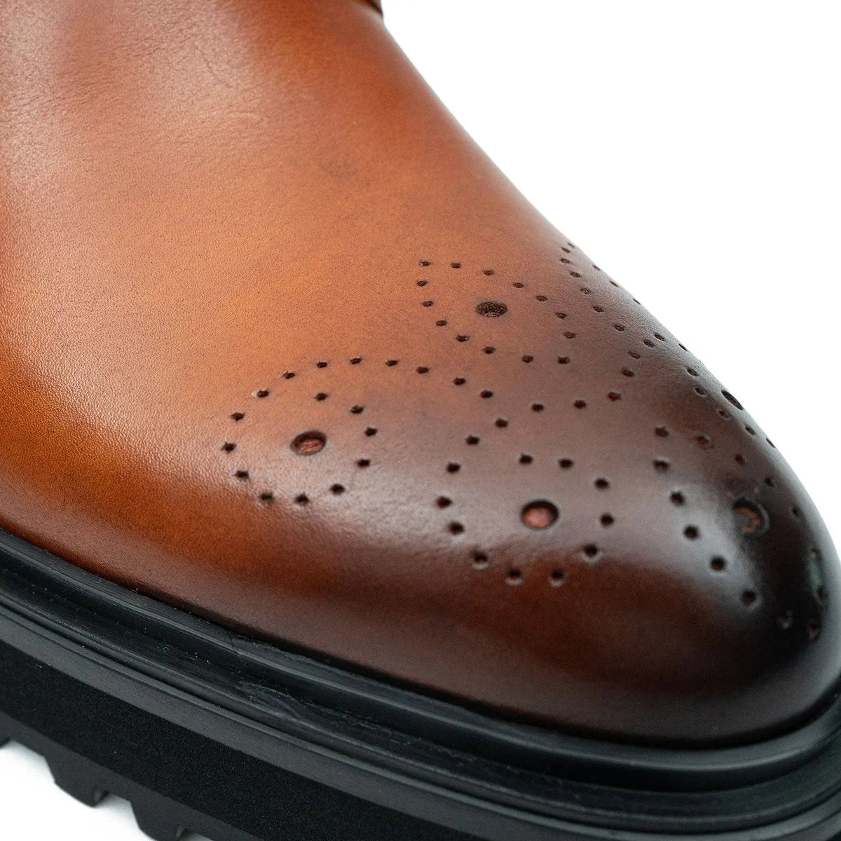 Brown Calf Leather Monk Shoes