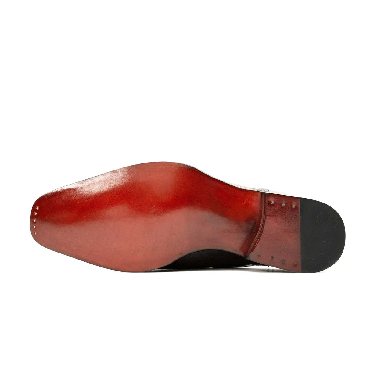 Burgundy Cap-Toe Calf Leather Mule Loafers