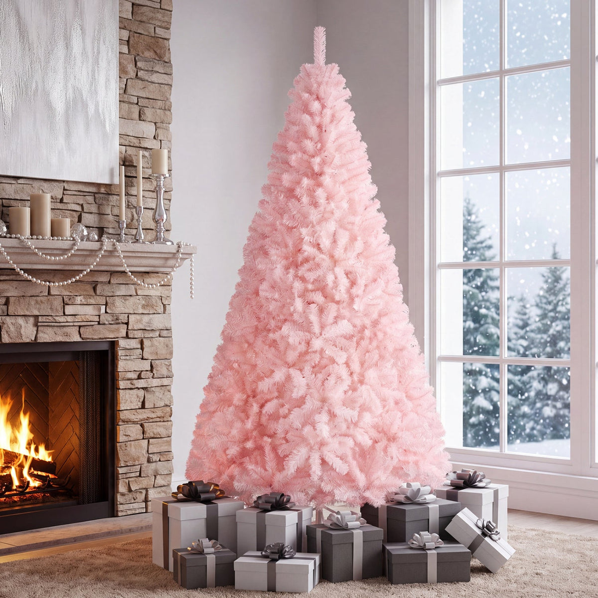 6/7 Feet Artificial Christmas Tree Hinged Full Fir Tree