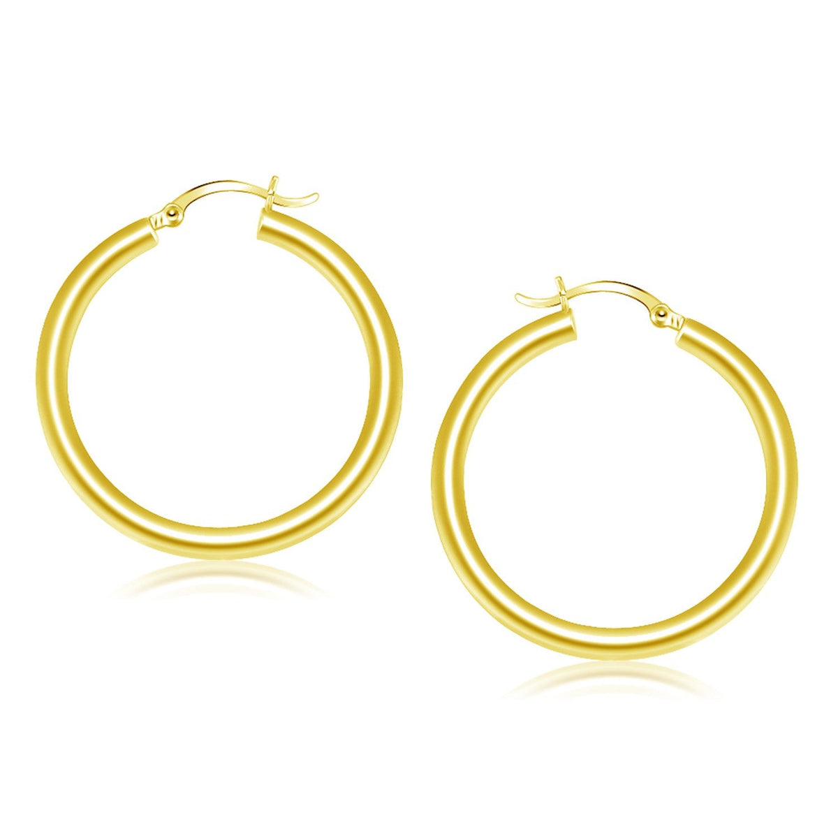 Argollas de oro amarillo de 14k pulido (4x40mm)