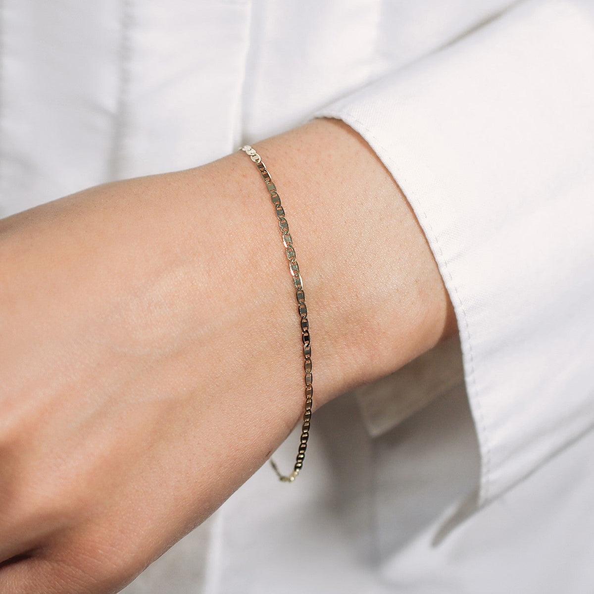 Pulsera de eslabones tipo marinero en oro amarillo de 10 quilates (1.70 mm)