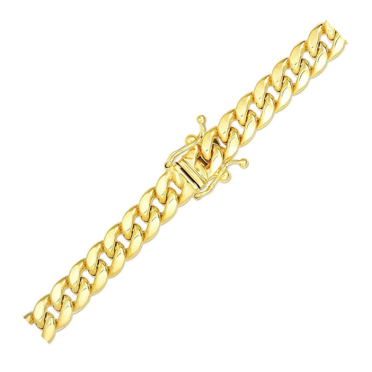 Pulsera cubana Miami semimaciza de oro amarillo de 14 quilates (6.10 mm)